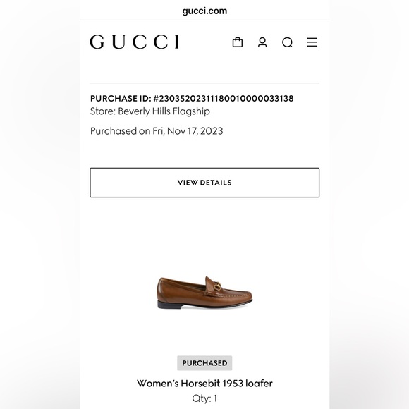 Gucci Brown Leather Horsebit Slip-On Loafers - Picture 4 of 5